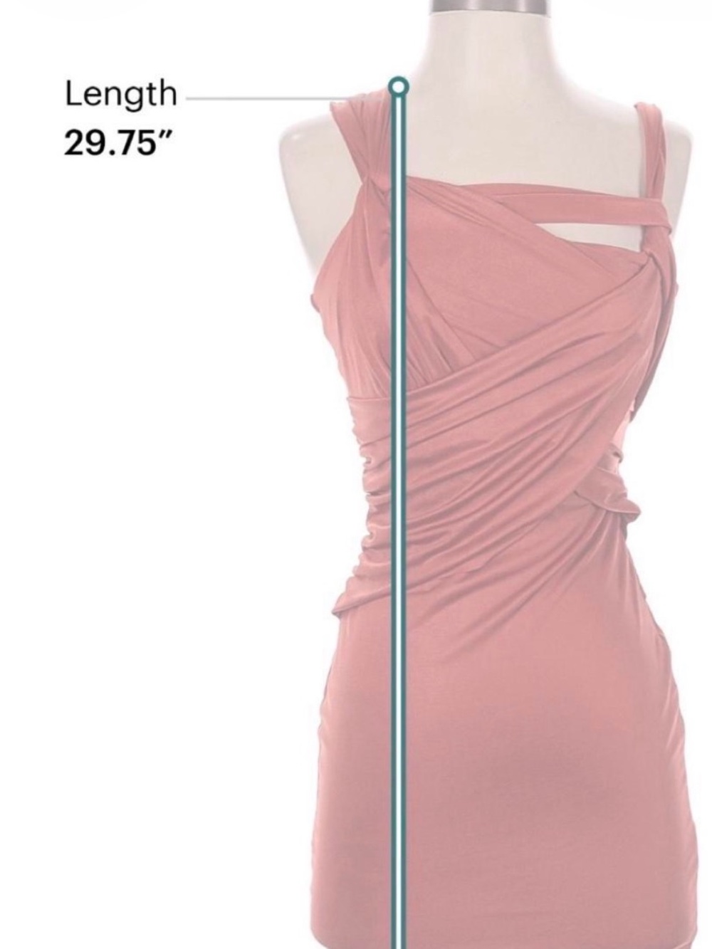DO+BE Rust Red Ruched Asymmetric Mini Dress - Picture 3 of 3